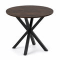 Table ronde en bois et métal noir, diamètre 100 cm