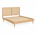 Lit double en bois et rotin 200x160 cm
