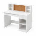 Bureau en bois avec étagères et panneau en liège