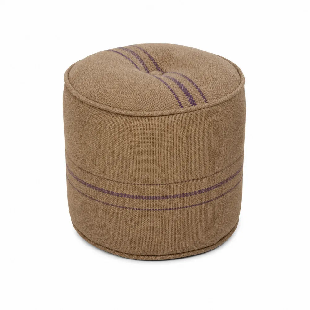 Pouf en toile de jute Beige 40 cm