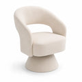 Chaise pivotante en microfibre beige