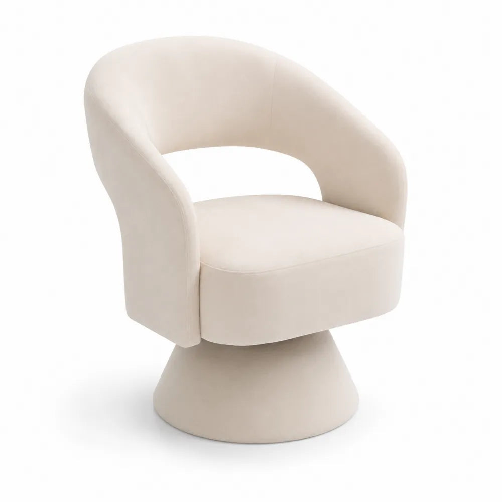 Chaise pivotante en microfibre beige