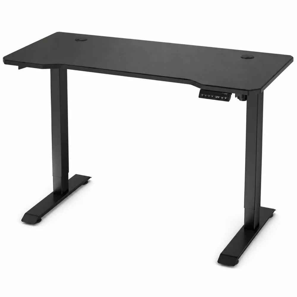 Bureau réglable en métal et MDF Noir