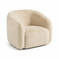 Fauteuil en Tissu Peluche Beige