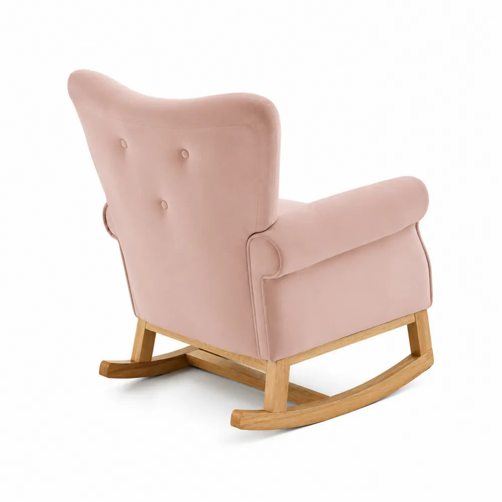 Fauteuil à bascule velours Rose Bois