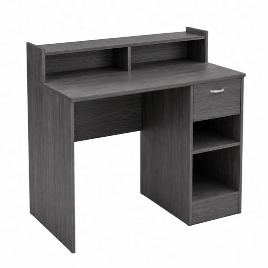 Bureau en Bois Gris avec Rangement