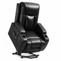 Fauteuil Releveur en Cuir Synthétique Noir avec Massage