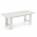 Table à manger rectangulaire en marbre blanc 180x90x75 cm