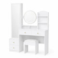 Coiffeuse en Bois MDF avec Miroir LED et Tabouret