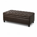 Repose-pieds en cuir synthétique Marron avec rangement 120x60x45 cm
