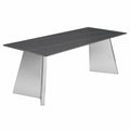 Table rectangulaire en verre et métal 180x90x75 cm