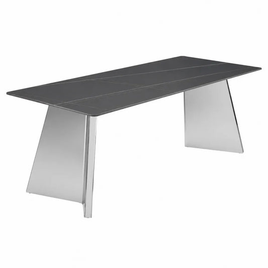 Table rectangulaire en verre et métal 180x90x75 cm